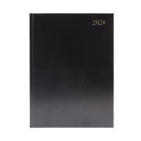 Desk Diary 2Dpp A4 Black 2024