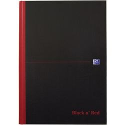 OXFORD Notebook Black n' Red A4 Ruled Casebound Cardboard Hardback Black, Red 192 Pages 96 Sheets Pack of 7