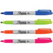 Sharpie Fun Permanent Marker Fine Bullet 1 mm Assorted Pack of 4