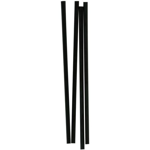 Plastico Biodegradable Paper Straws Paper 0.6 x 20cm Black Pack of 250