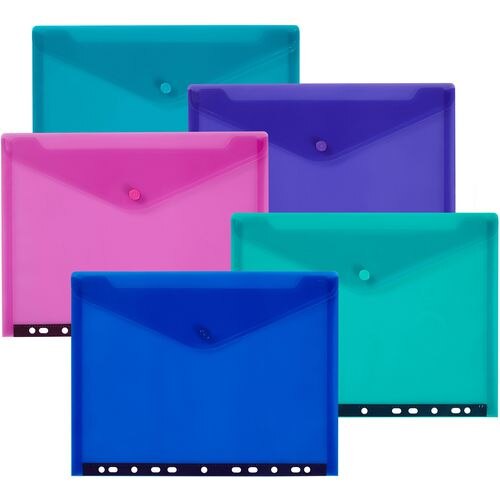 Snopake Document Wallet A4 PP (Polypropylene) 24 (W) x 0.9 (D) x 31.2 (H) cm Assorted Pack of 5