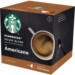 Starbucks Americano House Caffeinated Ground Coffee Pods Box Americano 8.5 g Pack of 12