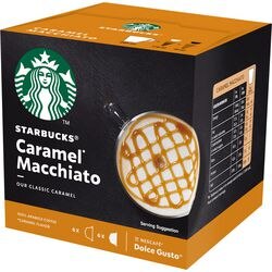 Starbucks Caffeinated Ground Coffee Pods Box Latte Macchiato Caramel 10.5 g Pack of 12