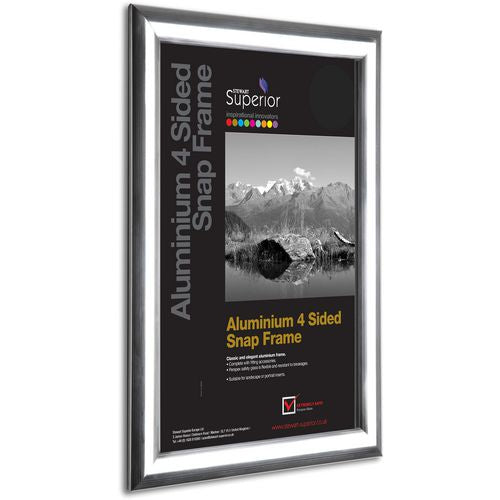 Stewart Superior Wall Mountable Snap Frame A3 350 x 12 x 260 mm Polished Silver