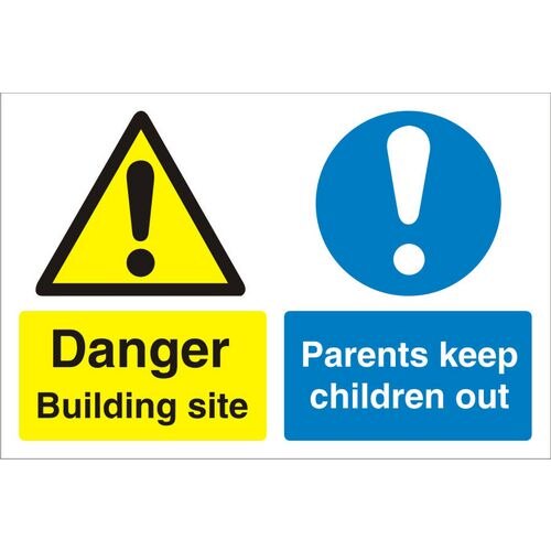 Site Sign Building Site Keep Children Out PVC 45 x 60 cm