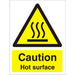 Warning Sign Caution: Hot Surface Vinyl Yellow, Black 7.5 x 5 cm