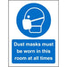 Mandatory Sign Dust Masks vinyl Blue, White 20 x 15 cm