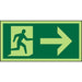 Fire Exit Sign with Right Arrow Self Adhesive Plastic 10 x 20 cm