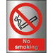 Prohibition Sign No Smoking Acrylic Self Adhesive Silver, Red 20 x 15 cm