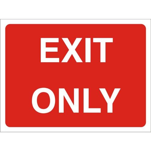 Site Sign Exit Only Fluted board Red, White 45 x 60 cm