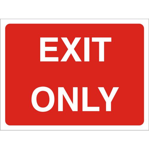 Site Sign Exit Only PVC 45 x 60 cm