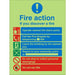 Fire Action Sign If You Discover A Fire Self Adhesive Vinyl 20 x 15 cm