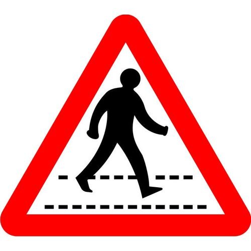 Road Sign Pedestrian Crossing Aluminium Composite 45 x 45 cm