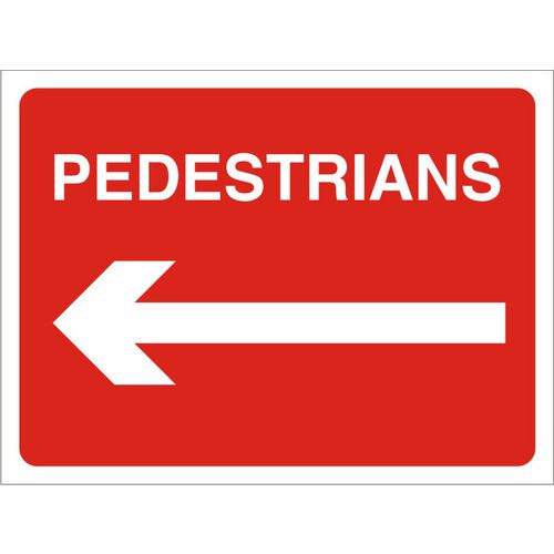 Site Sign Pedestrians Left Fluted board 45 x 60 cm