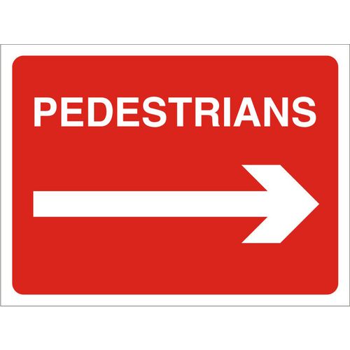 Site Sign Pedestrians Right Fluted board 45 x 60 cm