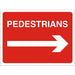 Site Sign Pedestrians Right Fluted board 45 x 60 cm