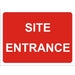 Site Sign Site Entrance Fluted board Red, White 45 x 60 cm