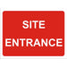 Site Sign Site Entrance Self Adhesive PVC 45 x 60 cm