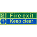 Mandatory Sign Keep Clear Vinyl Green, Blue 15 x 45 cm