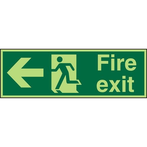 Fire Exit Sign Left Arrow Vinyl 10 x 30 cm