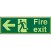 Fire Exit Sign Left Arrow Vinyl 10 x 30 cm