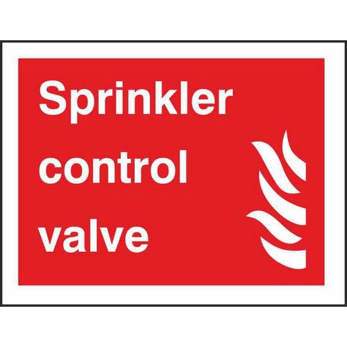 Fire Sign Sprinkler Control Valve Plastic 15 x 20 cm