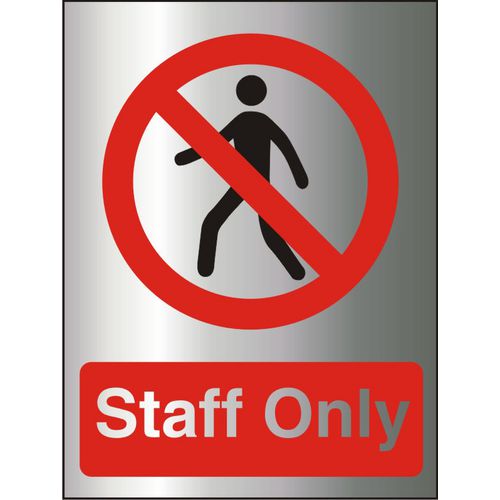 Prohibition Sign Staff Only Aluminium 20 x 15 cm