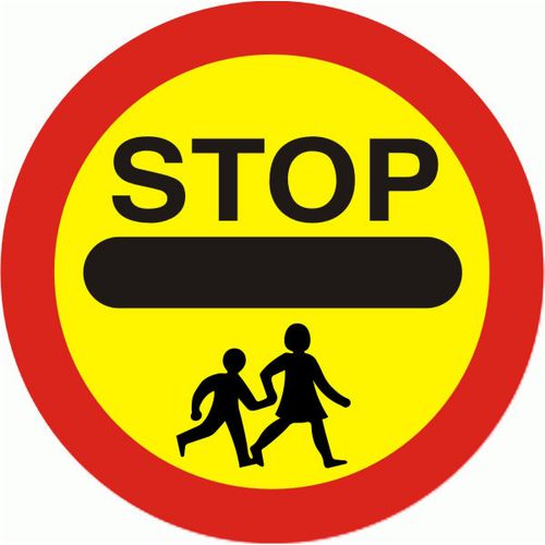 Road Sign Stop Children Aluminium Composite 45 x 45 cm