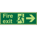 Fire Exit Sign Man Running with Right Arrow Acrylic 10 x 30 cm