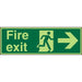 Fire Exit Sign Right Arrow Plastic Green 15 x 45 cm