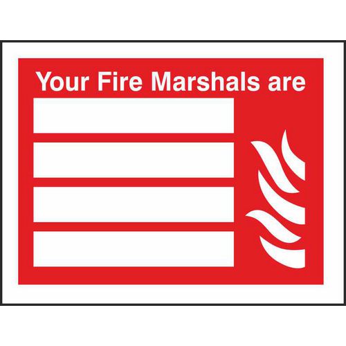 Fire Sign Your Fire Marshalls Are Plastic Red, White 15 x 20 cm