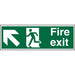 Fire Exit Sign Man Running with Up Left Arrow Self Adhesive Acrylic Green, White 10 x 30 cm