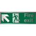 Fire Exit Sign Up Left Arrow Aluminium 15 x 45 cm