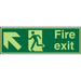 Fire Exit Sign Up Left Arrow Vinyl 15 x 45 cm