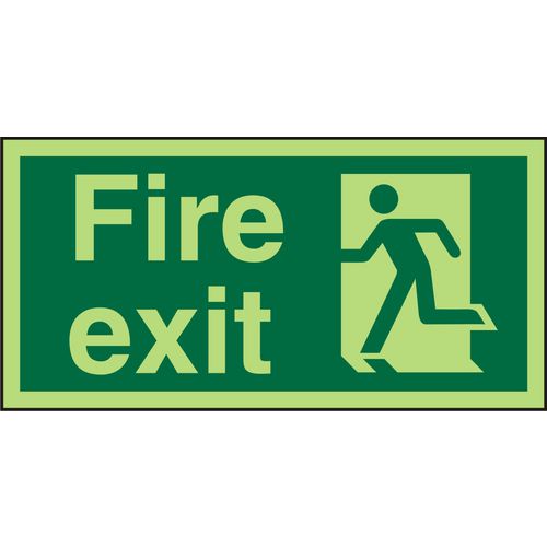 Fire Exit Sign Left Arrow Plastic Green 10 x 20 cm