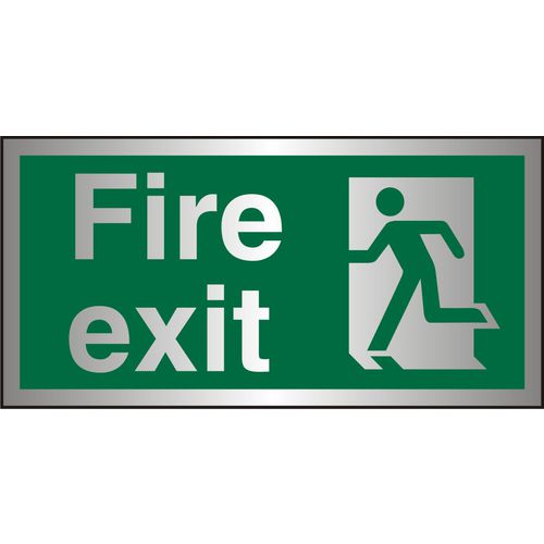 Fire Exit Sign Left Arrow Aluminium 15 x 30 cm