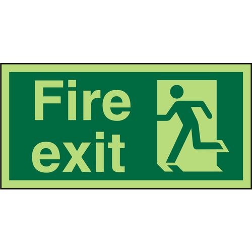 Fire Exit Sign with Left Arrow Self Adhesive Plastic Green 15 x 30 cm