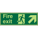 Fire Exit Sign Up Right Arrow Plastic Green 10 x 30 cm