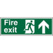 Fire Exit Sign with Up Arrow Self Adhesive Acrylic 10 x 30 cm