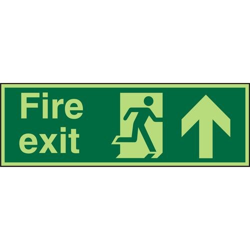 Fire Exit Sign Up Arrow Vinyl 10 x 30 cm