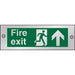 Fire Exit Sign with Up Arrow Self Adhesive Acrylic Green 10 x 30 cm