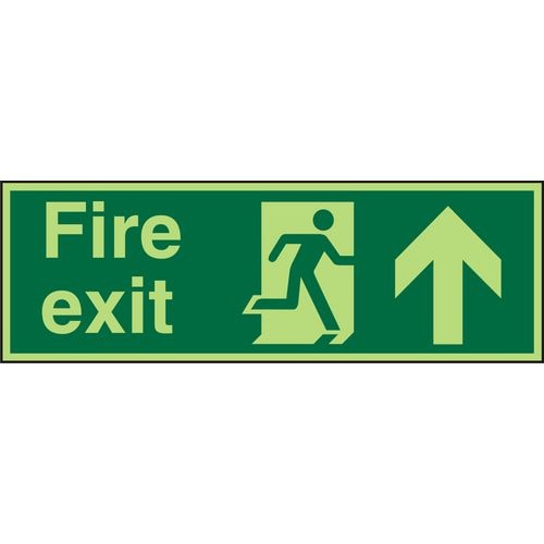 Fire Exit Sign Up Arrow Vinyl 15 x 45 cm