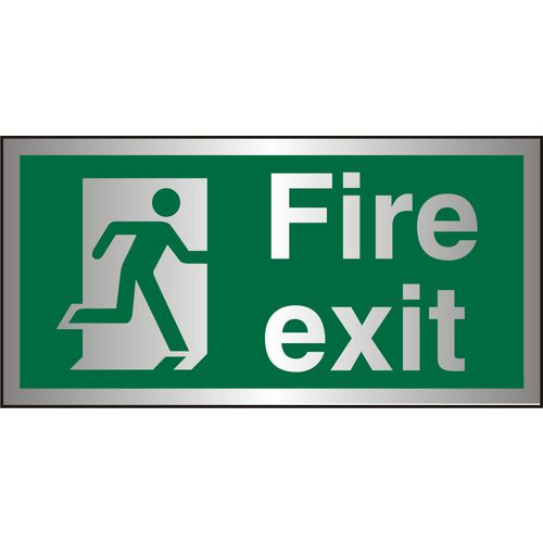 Fire Exit Sign Right Arrow Aluminium 10 x 20 cm