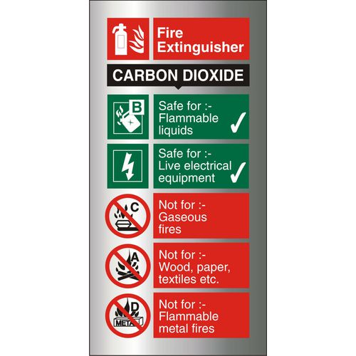 Fire Extinguisher Sign Carbon Dioxide Aluminium 20 x 10 cm