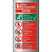 Fire Extinguisher Sign Water Aluminium 20 x 10 cm