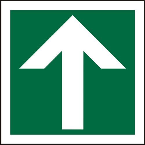 Fire Exit Sign Up Arrow Plastic 20 x 20 cm