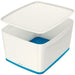 Leitz MyBox WOW Storage Box 18 L White, Blue Plastic 31.8 x 38.5 x 19.8 cm