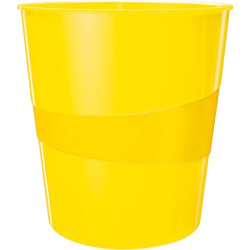 Leitz WOW Waste Bin 15 L Yellow 29 x 29 x 32.4 cm