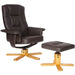 Alphason 360° Swivel Reclining Chair with Footstool, Armrest and Adjustable Seat Drake Recliner Brown