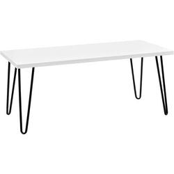 Alphason Rectangular Coffee Table with White MDF Top and White Stipple Frame 5011015COM 1067 x 495 x 453mm